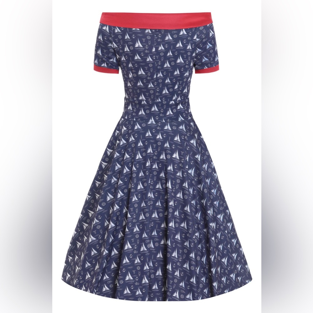 Unique Vintage Dolly and Dotty 50s Darlene Nautical Sailboats Swing Dress, NWT! - Picture 7 of 15